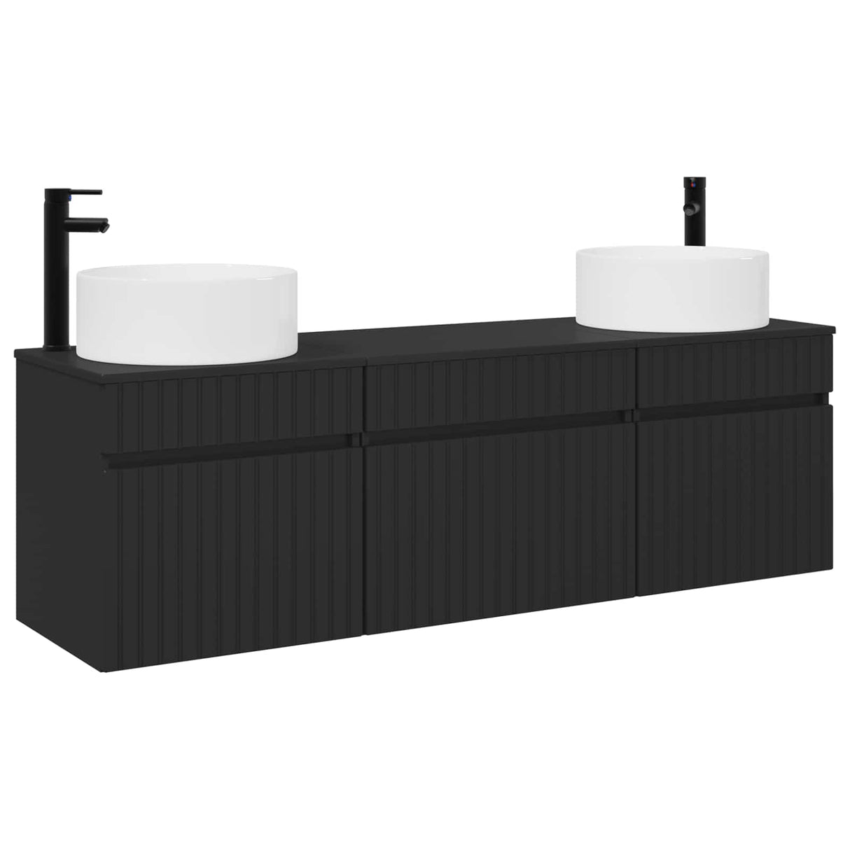 vidaXL Badkamerkast set 3 st Wit 49 x 44,5 x 65,5 cm Bewerkt hout