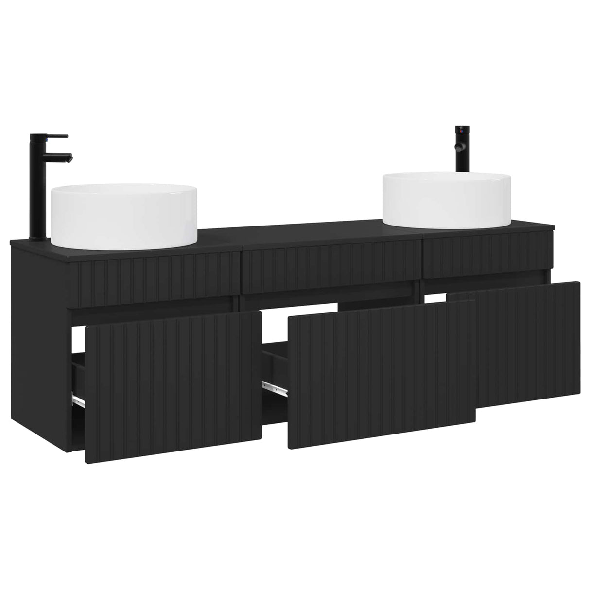 vidaXL Badkamerkast set 3 st Wit 49 x 44,5 x 65,5 cm Bewerkt hout