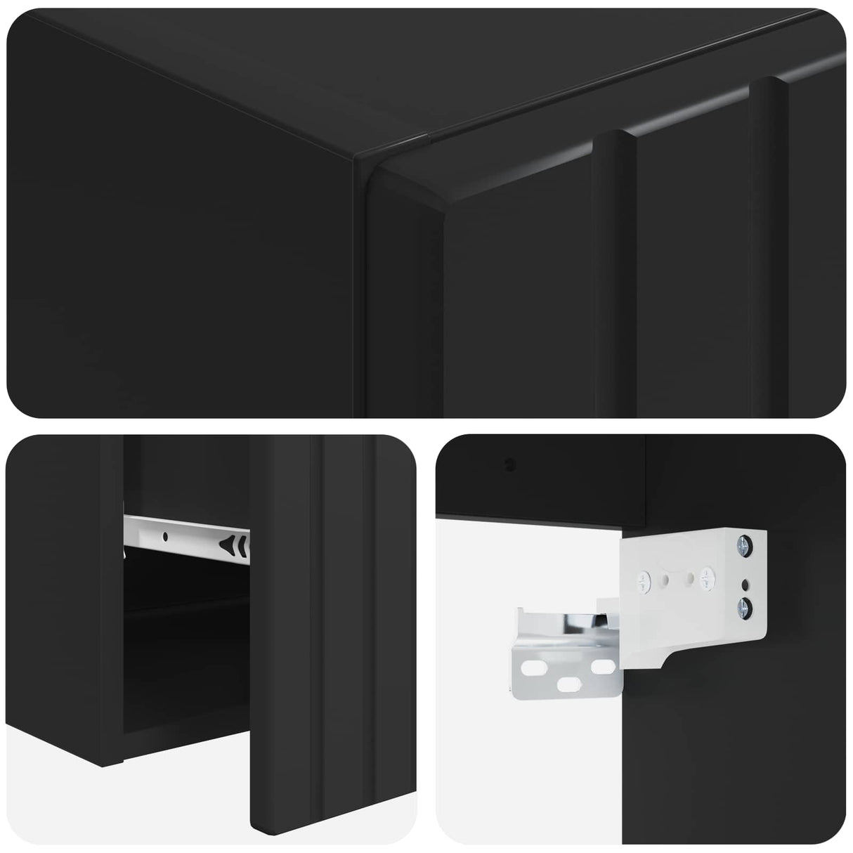 vidaXL Badkamerkast set 3 st Wit 49 x 44,5 x 65,5 cm Bewerkt hout
