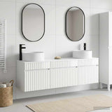 vidaXL Badkamerkast set 3 st Wit 49 x 44,5 x 65,5 cm Bewerkt hout