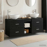 vidaXL Bathroom cabinet set 3 pcs White 49.5 x 35 x 63 cm Engineered wood