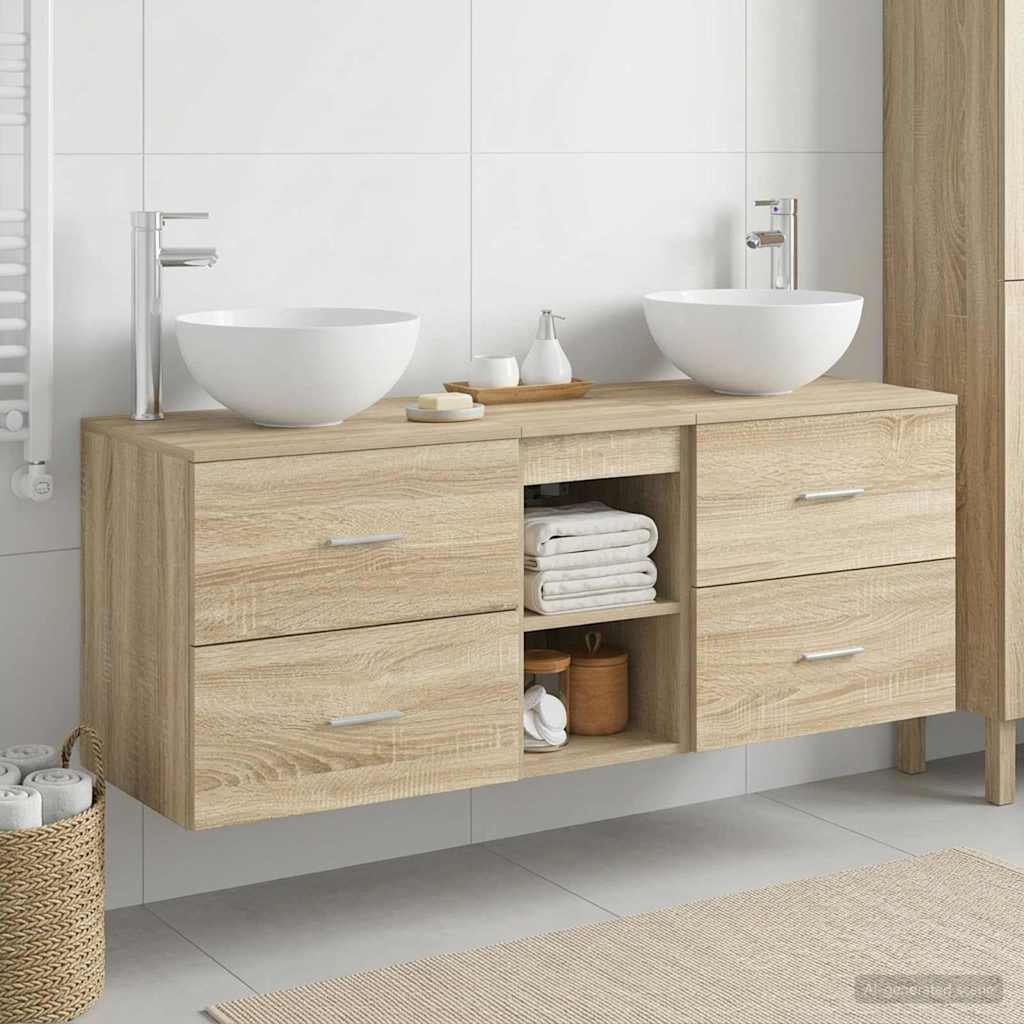 vidaXL Bathroom cabinet set 3 pcs White 49.5 x 35 x 63 cm Engineered wood