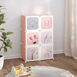 vidaXL Kids' Storage Unit with 6 Compartments Polypropylene Pink