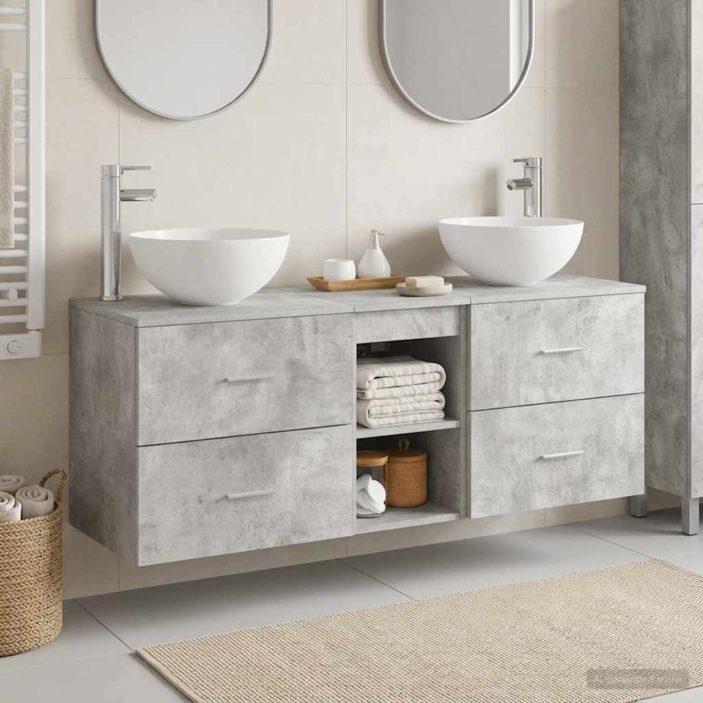 vidaXL Bathroom cabinet set 3 pcs White 49.5 x 35 x 63 cm Engineered wood