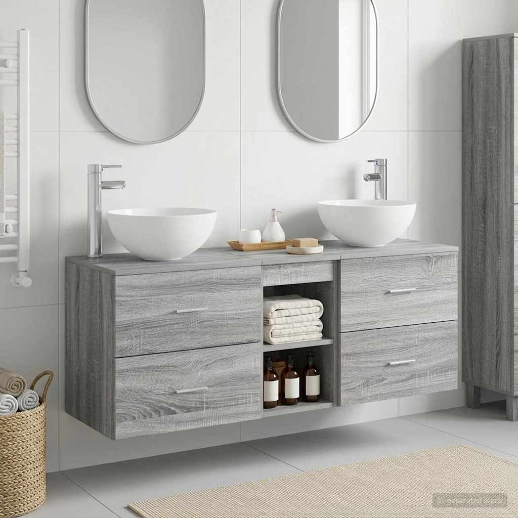 vidaXL Bathroom cabinet set 3 pcs White 49.5 x 35 x 63 cm Engineered wood