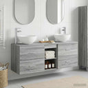 vidaXL Bathroom cabinet set 3 pcs White 49.5 x 35 x 63 cm Engineered wood