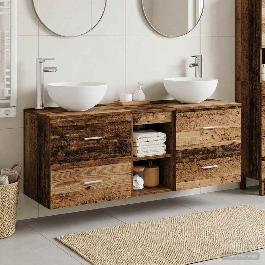 vidaXL Bathroom cabinet set 3 pcs White 49.5 x 35 x 63 cm Engineered wood