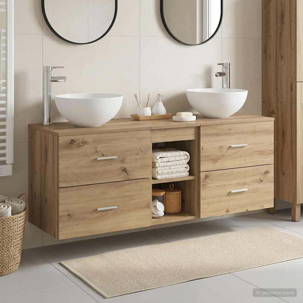 vidaXL Bathroom cabinet set 3 pcs White 49.5 x 35 x 63 cm Engineered wood