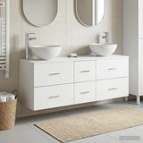 vidaXL Badkamerkast set 3 st Wit 49,5 x 35 x 63 cm Bewerkt hout