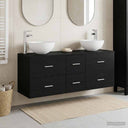 vidaXL Badkamerkast set 3 st Wit 49,5 x 35 x 63 cm Bewerkt hout