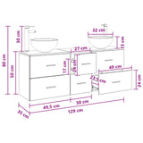 vidaXL Badkamerkast set 3 st Wit 49,5 x 35 x 63 cm Bewerkt hout