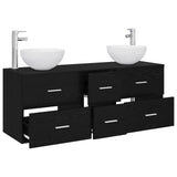 vidaXL Badkamerkast set 3 st Wit 49,5 x 35 x 63 cm Bewerkt hout