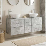 vidaXL Badkamerkast set 3 st Wit 49,5 x 35 x 63 cm Bewerkt hout