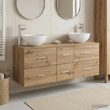 vidaXL Badkamerkast set 3 st Wit 49,5 x 35 x 63 cm Bewerkt hout
