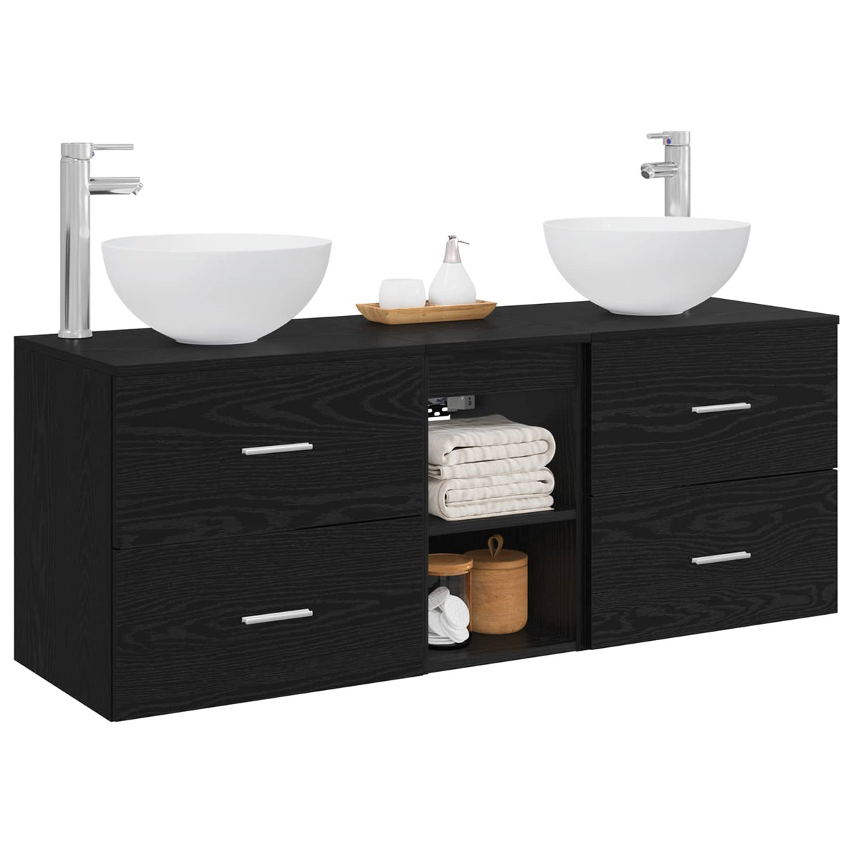 vidaXL Badkamerkast set 3 st Wit 49,5 x 41 x 64,5 cm Bewerkt hout