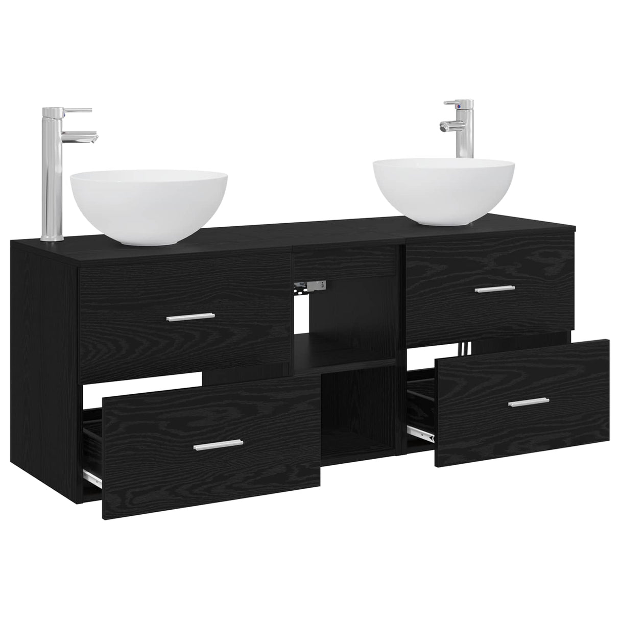 vidaXL Badkamerkast set 3 st Wit 49,5 x 41 x 64,5 cm Bewerkt hout