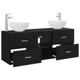 vidaXL Badkamerkast set 3 st Wit 49,5 x 41 x 64,5 cm Bewerkt hout