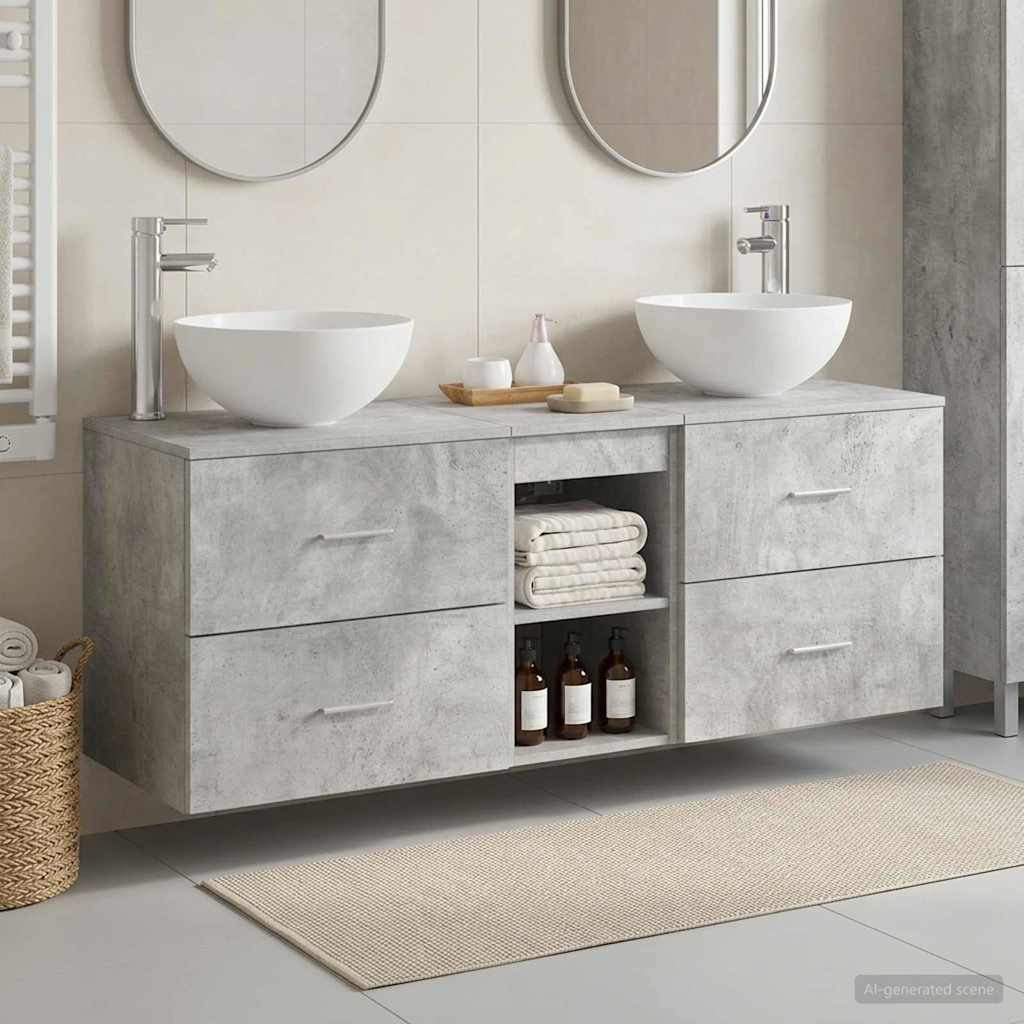vidaXL Badkamerkast set 3 st Wit 49,5 x 41 x 64,5 cm Bewerkt hout
