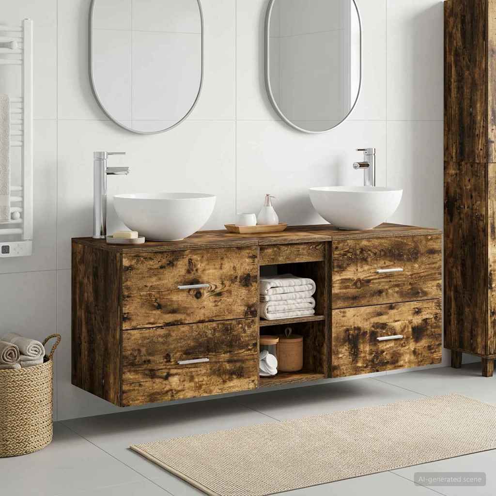 vidaXL Badkamerkast set 3 st Wit 49,5 x 41 x 64,5 cm Bewerkt hout