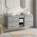 vidaXL Badkamerkast set 3 st Wit 49,5 x 41 x 64,5 cm Bewerkt hout