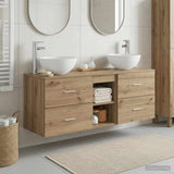 vidaXL Badkamerkast set 3 st Wit 49,5 x 41 x 64,5 cm Bewerkt hout