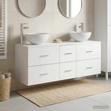 vidaXL Badkamerkast set 3 st Wit 49,5 x 41 x 64,5 cm Bewerkt hout