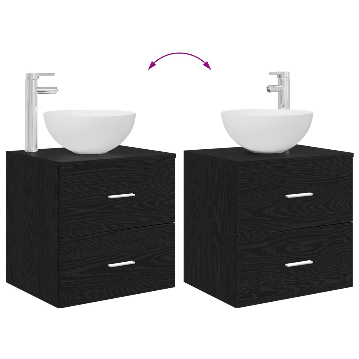 vidaXL Badkamerkast set 3 st Wit 49,5 x 41 x 64,5 cm Bewerkt hout