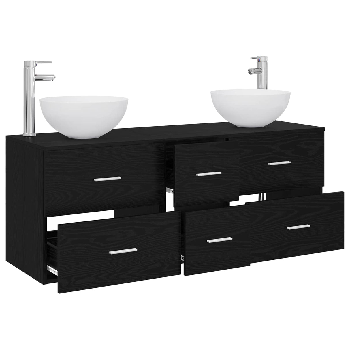 vidaXL Badkamerkast set 3 st Wit 49,5 x 41 x 64,5 cm Bewerkt hout