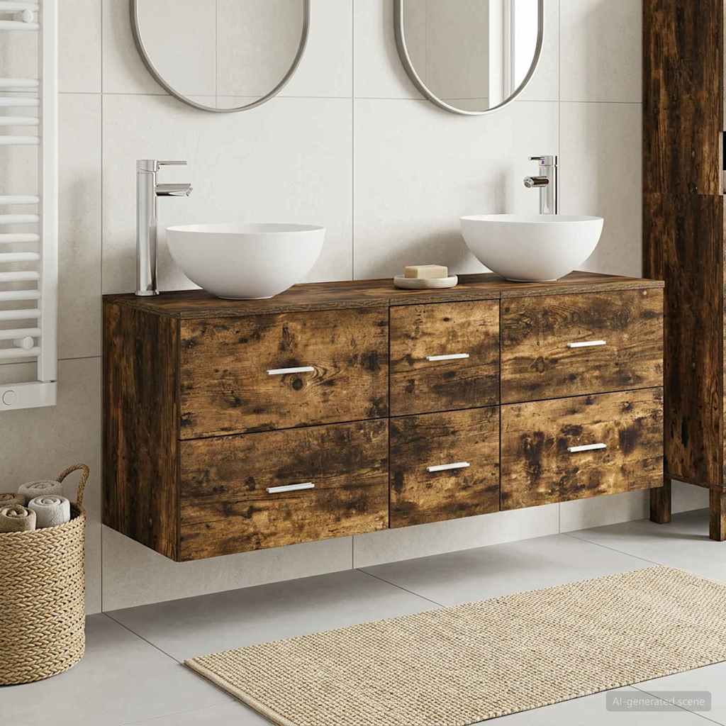 vidaXL Badkamerkast set 3 st Wit 49,5 x 41 x 64,5 cm Bewerkt hout