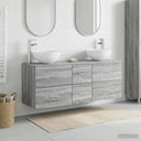 vidaXL Badkamerkast set 3 st Wit 49,5 x 41 x 64,5 cm Bewerkt hout