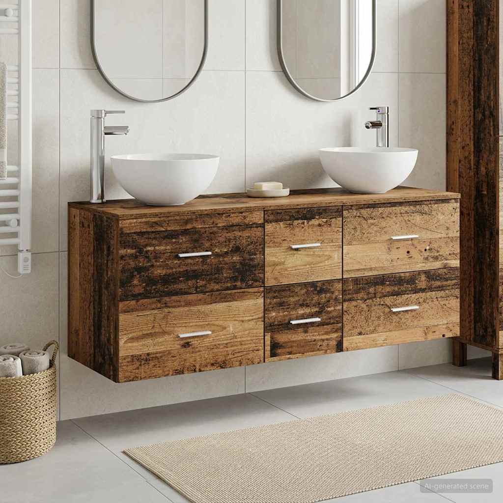 vidaXL Badkamerkast set 3 st Wit 49,5 x 41 x 64,5 cm Bewerkt hout