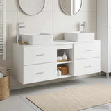 vidaXL Badkamerkast set 3 st Wit 49,5 x 41 x 63 cm Bewerkt hout