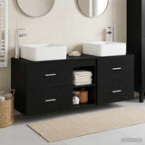 vidaXL Badkamerkast set 3 st Wit 49,5 x 41 x 63 cm Bewerkt hout