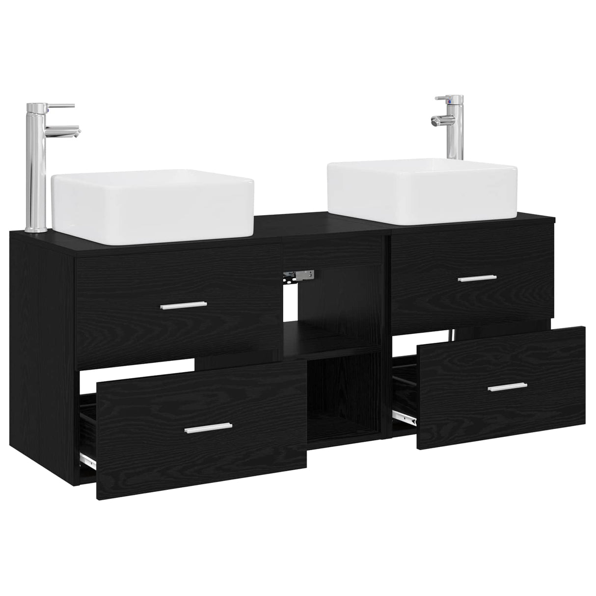 vidaXL Badkamerkast set 3 st Wit 49,5 x 41 x 63 cm Bewerkt hout