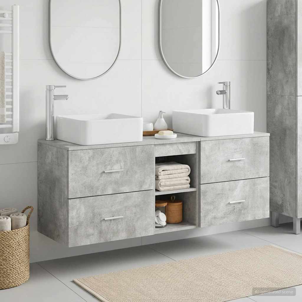 vidaXL Badkamerkast set 3 st Wit 49,5 x 41 x 63 cm Bewerkt hout