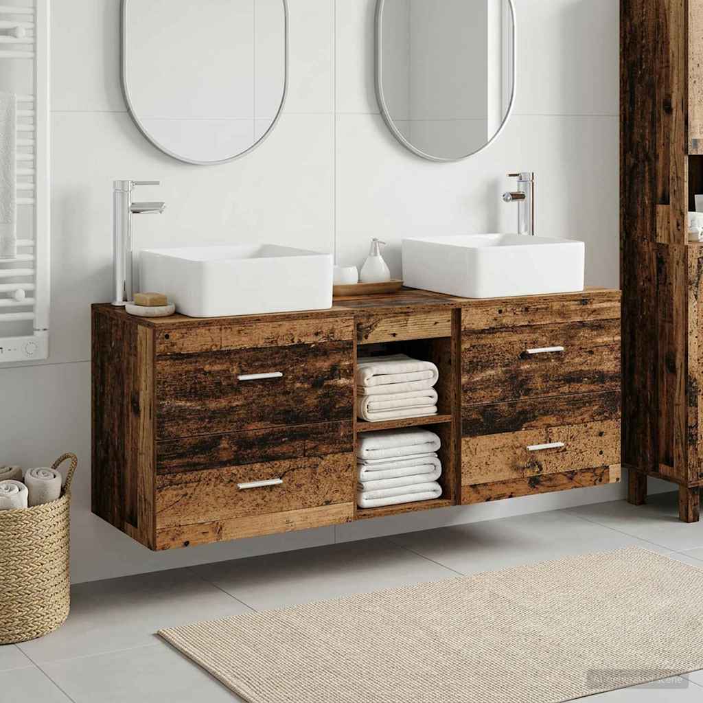 vidaXL Badkamerkast set 3 st Wit 49,5 x 41 x 63 cm Bewerkt hout