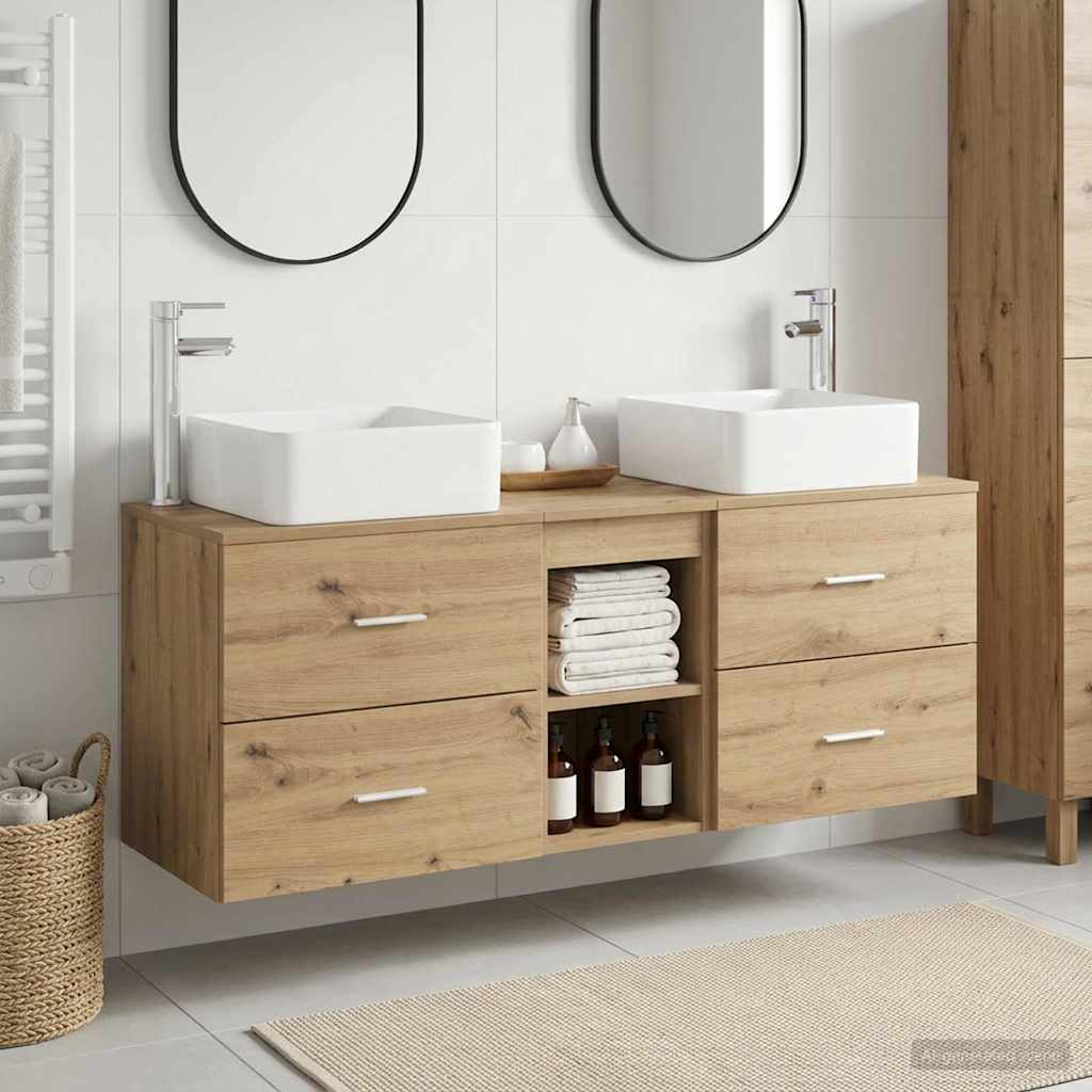 vidaXL Badkamerkast set 3 st Wit 49,5 x 41 x 63 cm Bewerkt hout