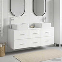 vidaXL Badkamerkast set 3 st Wit 49,5 x 41 x 63 cm Bewerkt hout