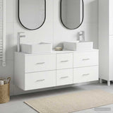 vidaXL Badkamerkast set 3 st Wit 49,5 x 41 x 63 cm Bewerkt hout