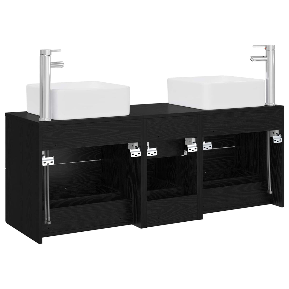 vidaXL Badkamerkast set 3 st Wit 49,5 x 41 x 63 cm Bewerkt hout
