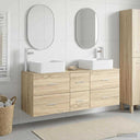 vidaXL Badkamerkast set 3 st Wit 49,5 x 41 x 63 cm Bewerkt hout