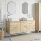 vidaXL Badkamerkast set 3 st Wit 49,5 x 41 x 63 cm Bewerkt hout