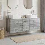vidaXL Badkamerkast set 3 st Wit 49,5 x 41 x 63 cm Bewerkt hout