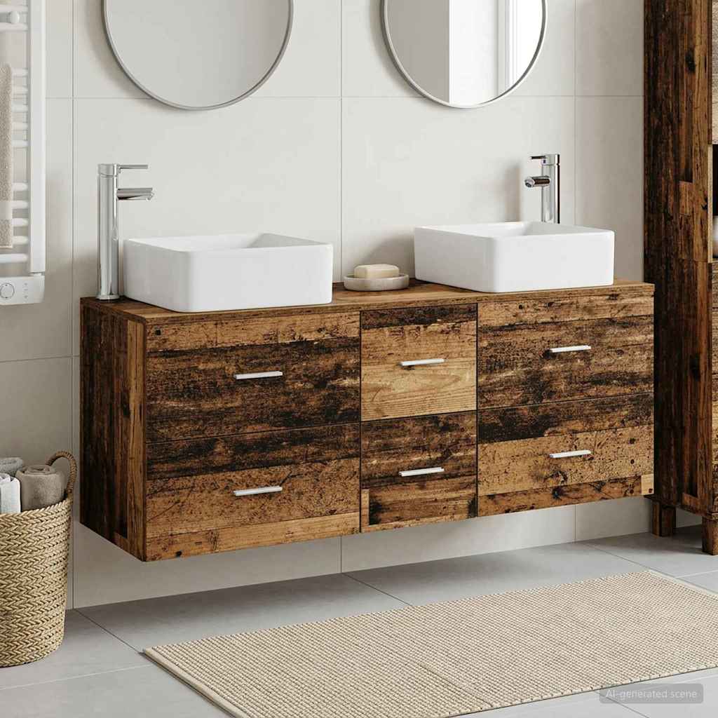 vidaXL Badkamerkast set 3 st Wit 49,5 x 41 x 63 cm Bewerkt hout