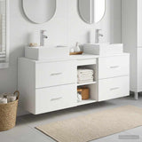 vidaXL Badkamerkast set 3 st Wit 49,5 x 41 x 62,5 cm Bewerkt hout