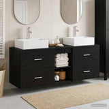 vidaXL Badkamerkast set 3 st Wit 49,5 x 41 x 62,5 cm Bewerkt hout