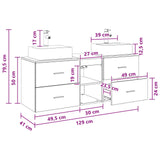 vidaXL Badkamerkast set 3 st Wit 49,5 x 41 x 62,5 cm Bewerkt hout