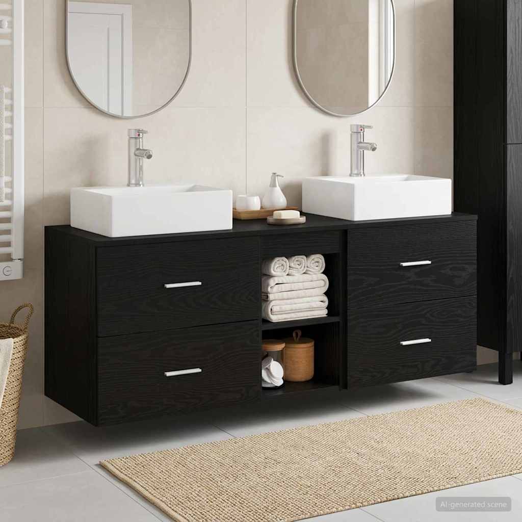 vidaXL Badkamerkast set 3 st Wit 49,5 x 41 x 62,5 cm Bewerkt hout