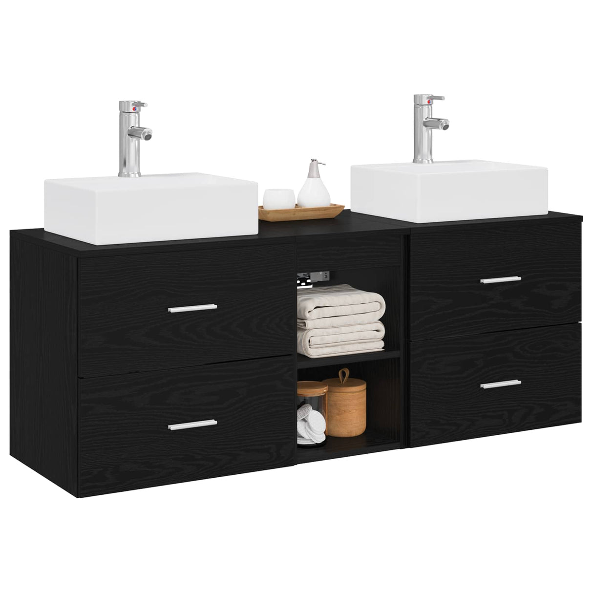 vidaXL Badkamerkast set 3 st Wit 49,5 x 41 x 62,5 cm Bewerkt hout