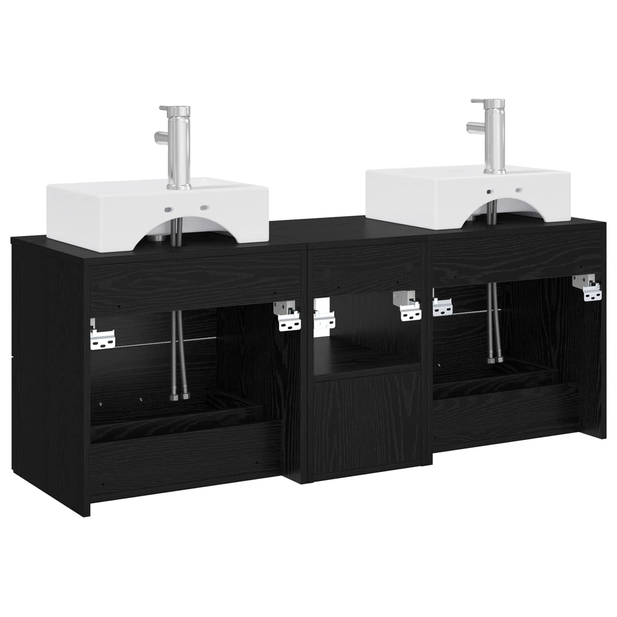 vidaXL Badkamerkast set 3 st Wit 49,5 x 41 x 62,5 cm Bewerkt hout